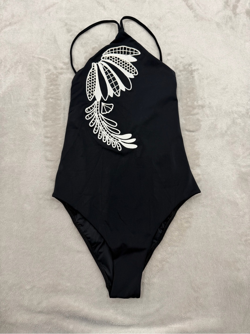 Farm Rio Black Copacabana Beach One Piece Swimsuit XS NWT